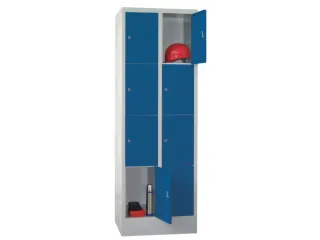 lockerkast,HxBxD 1850x600x500mm,2x4vakken,RAL7035,front RAL3000 - 2