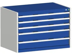 ladekast HxBxD 700x1050x750mm 5laden romp RAL7035 front RAL5010