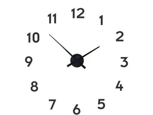 Wandklok Nextime Dia. 48cmx3cm Aluminium Zwart 'small Hands'