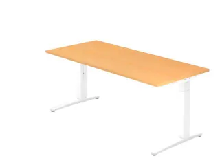 In hoogte verstelbaar bureau,HxBxD 680-850x1800x800mm,blad beuken - 1