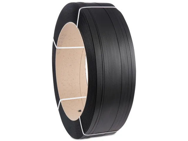 Omsnoeringsband PP 8.0x0.55mmx4000mtr Zwart 2 rollen