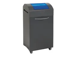 Afvalbak 60 Liter 790x380x320mm Plaatstaal 2 Wielen Klep Blauw