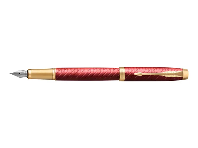 Vulpen Parker IM Premium Red Lacquer GT Finish Fijn Blauwe inkt