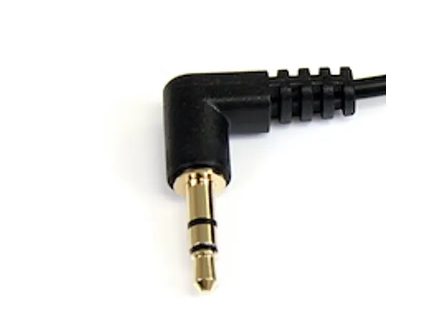 90cm 3,5mm Slim Haakse Stereo Audiokabel M/M zwart