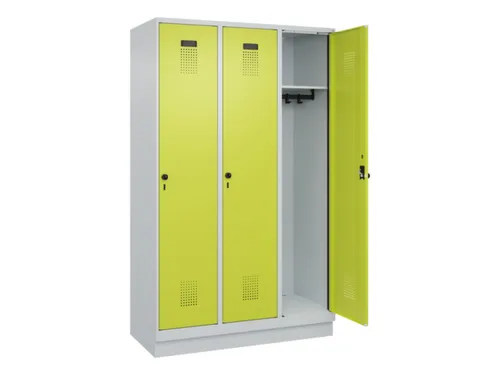 locker,HxBxD 1950x1200x500mm,3vak,vak B 400mm,draaigrendel,sokkel