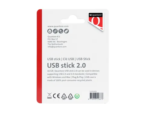 Quantore USB-stick 2.0 16GB Zwart