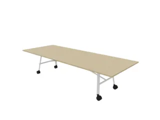 klaptafel,HxBxD 750x3200x1200mm,hoekig,4voeten wit,ovale buis - 1