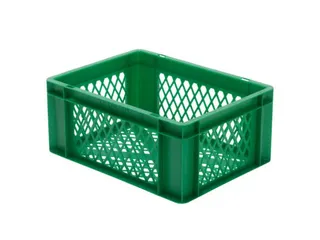 Euronorm-stapelbak 15l 175x400x300mm Wanden/bodem Opengewerkt Groen - 1