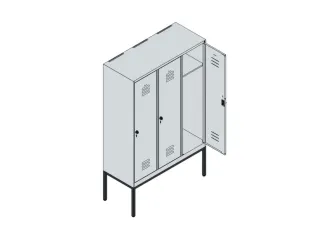 locker,HxBxD 1950x1200x500mm,3vak,vak B 400mm,cil.-slot,voetonderstel - 3