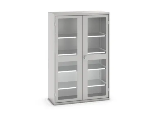 vitrinekast 2000x1300x550mm 4xStalen bodem romp RAL7035 front RAL7035