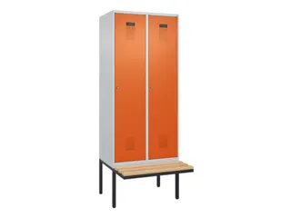 locker met bank,voor scheiding van kleding,HxBxD 2120x800x815mm,2vak - 2