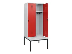 locker met bank,HxBxD 1950x800x815mm,2vak,vak B 400mm,draaigrendel
