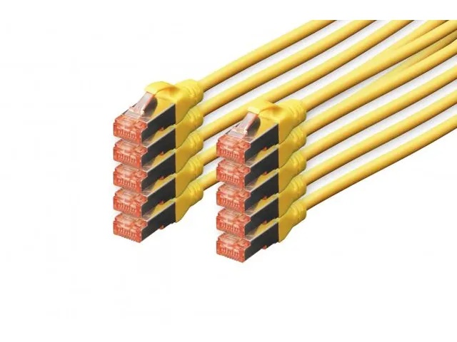 CAT 6 S-FTP patchkabel Cu LSZH AWG 27/7 Lengte 2m 10 stuks Geel