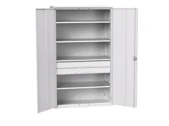 universele kast,HxBxD 2000x1300x550mm,4xStalen bodem,2lade(n)