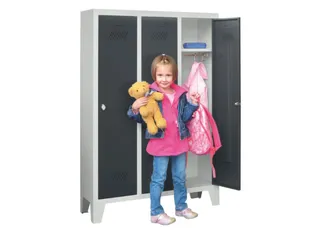 lockerkast v. kinderen,HxBxD 1300x780x300mm,3vak,RAL7035,front RAL7016 - 2