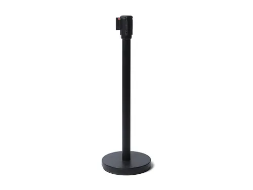 Afzetpaal Economy Zwart met 2.5 meter Zwarte trekband