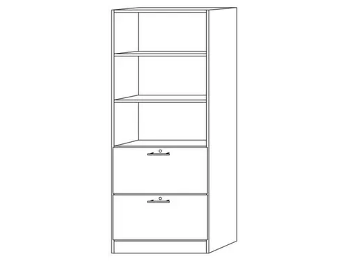 combikast,HxBxD 2004x800x420mm,3ordnerhoogte stelling,2hangmappenframe