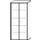 kantoorkast HxBxD 1920x800x430mm romp wit decor front onyxgrijs