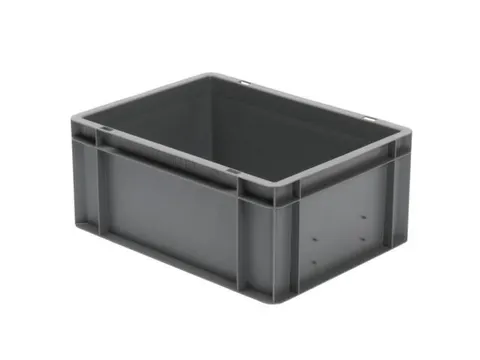 Euronorm-stapelbak 15l 175x400x300mm Wanden/bodem Gesloten Grijs