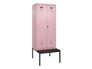 PBM-locker met bank,HxBxD 2120x800x815mm,2vak,vak B 400mm,draaigrendel - 2