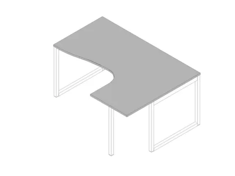 hoek-bureau,HxBxD 730x1600x1200mm,blad grijs,verdieping rechts