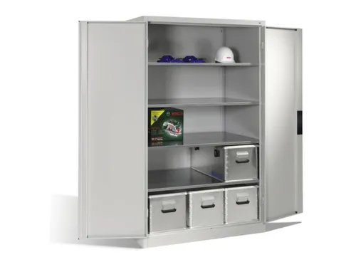 Draaideurkast 1950x1200x500mm 4 Legborden Draagvermogen 110kg Ral7035