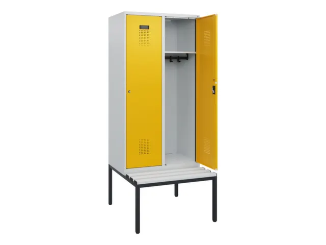 locker met bank,HxBxD 1950x800x815mm,2vak,vak B 400mm,cilinderslot