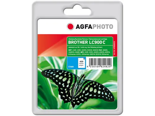 Agfa Photo Brother LC900C DCP/MFC inkt Cyaan Rebuilt 400 pagina's 18ml
