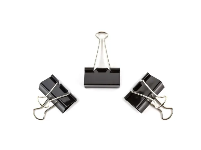 Pince Foldback, Noir, 24 Mm, Boîte De 10 Pièces