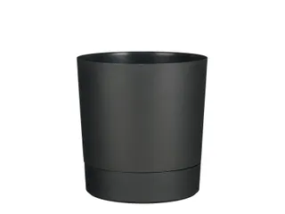 Plantenpot Mica Coco met schotel rond antraciet 23.5 x 22.5 cm - 2