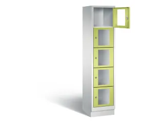Lockerkast 1800x420x500mm 1x5 vakken Cilinderslot, Sokkel, RDS1108060 - 1