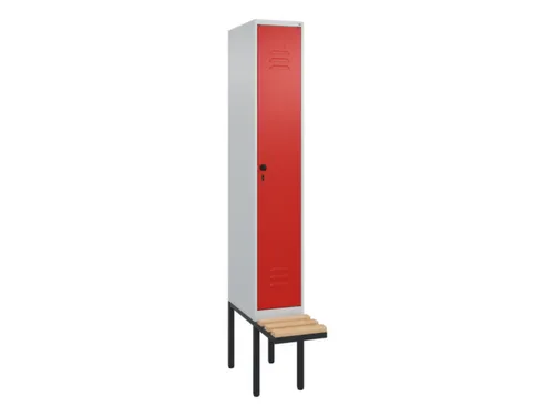 locker met bank,HxBxD 2120x300x815mm,1vak,vak B 300mm,draaigrendel