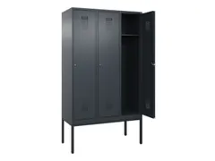 locker,HxBxD 2120x1200x500mm,3vak,vak B 400mm,cil.-slot,voetonderstel