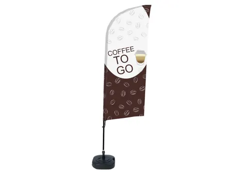 Promotievlag Alu Wind complete set "Coffee to Go" ECO print
