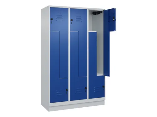 Z-garderobekast,HxBxD 1950x1200x500mm,vak B 200/400mm,draaigrendel