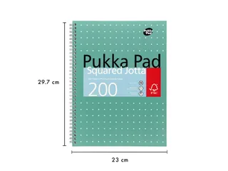 Collegeblok Pukka Pad Jotta A4 ruit 5x5mm 4-gaats 200 pag. 80gr groen - 4