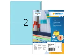 HERMA 4568 Gekleurde etiketten A4 199,6x143,5mm Blauw 200 stuks