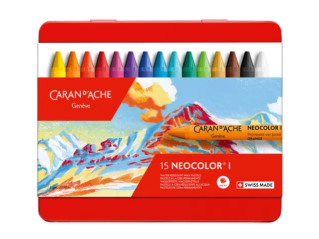 Waskrijt Caran d'Ache neocolor-I 15 stuks assorti