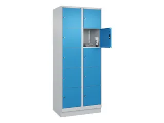 lockerkast,HxBxD 1950x800x500mm,2x5vakken,vak B 400mm,cil.-slot,sokkel - 1