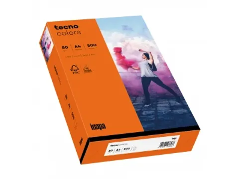 Inapa Tecno colors Gekleurd papier A4 Intens Oranje 80 gram 500 vel