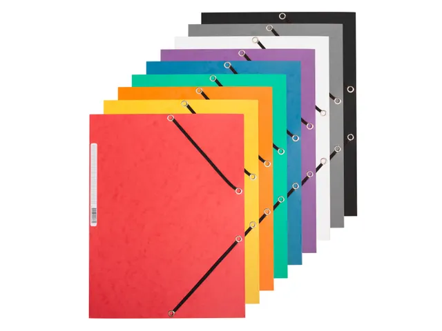 Elastomap A4 Met 3 Kleppen Karton Groen Voor 200 Vel Pak 10 Stuks