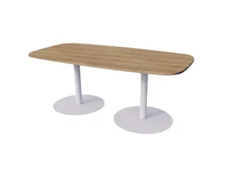 Linesto vergadertafel 200x100 deens ovaal honey castello 25mm alu - 1