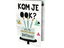 Uitnodiging Cake 13.5x9cm
