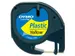 Labeltape Dymo Letratag 91202 plastic 12mm zwart op geel S0721620