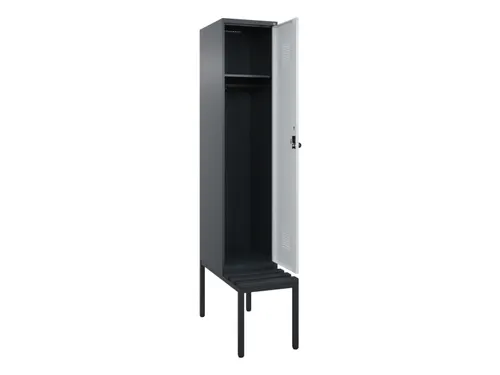 locker met bank,HxBxD 2120x400x815mm,1vak,vak B 400mm,draaigrendel