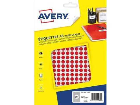 PET08R ronde markeringsetiketten diameter 8 mm rood