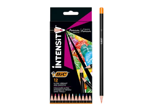 Kleurpotloden Bic Intensity Premium assorti etui à 12 stuks