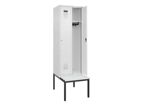 locker met bank,HxBxD 2120x600x815mm,2vak,vak B 300mm,cilinderslot