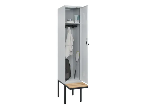 locker met bank,HxBxD 2120x400x815mm,1vak,vak B 400mm,draaigrendel