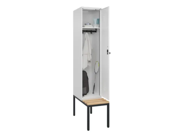 locker met bank,HxBxD 2120x400x815mm,1vak,vak B 400mm,draaigrendel